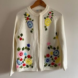 Miss Holly Vintage Retro Floral Sweater 1960s